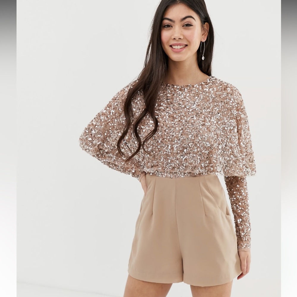 Sequin overlay romper